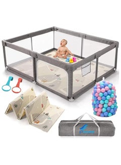 Buy Baby Playpen Large, Playpen Fence for Toddler, Extra Large Play Yard with Gate - Packable and Portable Toddler Safety Activity Center. in UAE