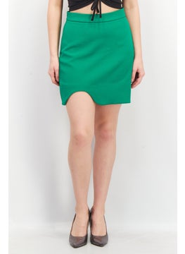 Buy Women Solid Mini Skirts, Green in UAE