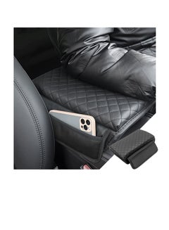 Buy Car Armrest Cushion, Carbon Fiber Leather Auto Center Console Pad, Memory Foam Armrest Box with Storage Bag, Universal Fit for Most Vehicles, Black, 1 Pcs in UAE