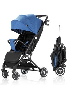 Buy Travel Cabin Stroller with Cup Holder - Blue in UAE