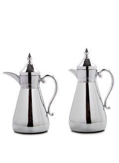 Buy Luxurious stainless steel thermos set for tea and coffee chrome 0.7/1 liter in Saudi Arabia