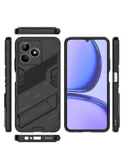 Buy Punk Armor 2 in 1 PC Tpu Shockproof Phone Case with Invisible Holder For Realme C53/C51/Note 50 (black) in Egypt