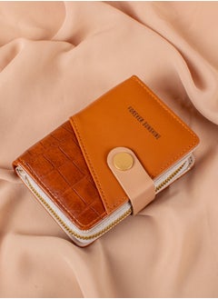 Buy Leather Flip Wallet & Card Holder with 10 Pockets and Zipped Pocket Brown in Egypt