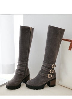 اشتري Fashion Boots With High Heels Grey في السعودية