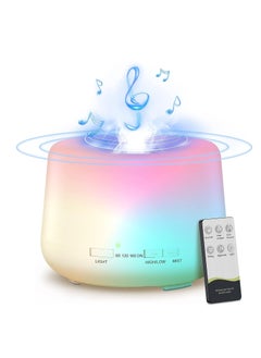 Buy Humidifier Oil Fragrance Diffuser, 500ML Aromatherapy Diffusers for Aroma Essential Oils Large Room Bedroom Office Home 14 Colors Night Light with Remote, 4 Timers in UAE