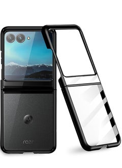 Buy Motorola Razr 40 Ultra Case Electroplating Shockproof Protective Case Clear Flip Case Black in UAE