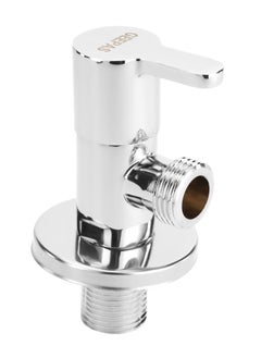 Buy Geepas Angle Valve- GSW61132| Non-Ferrous Angle Valve for Toilets, Plumbing Fixtures| Chrome Plated Solid Knob with  Turn Ceramic Brass Cartridge|G1/2-G1/2 Connection| Suitable for Hot and Cold Water| in UAE