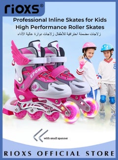 Buy Professional Inline Skates for Kids High Performance Roller Skates Comfortable breathable Speed Racing Skates Outdoor Indoor Roller Inline Skates in Saudi Arabia