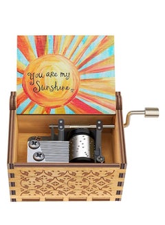 اشتري Music Box Wood Personalizable Music Box, You are My Sunshine Laser Engraved Vintage Wooden Sunshine Musical Box Gifts for Birthday (u are My Sunshine, Small) في السعودية