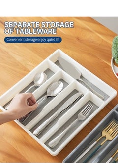 Buy Large Stainless Steel Cutlery Storage Tray - 6 Compartments in UAE