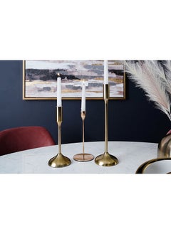 اشتري Classica Taper Candle Holder 11x11x36Cm Gold في الامارات