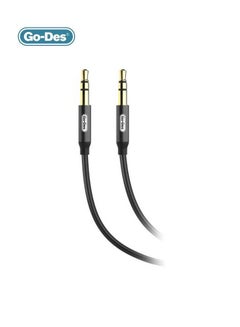 Buy Go-Des Male to Male Aux Audio Cable 1 m  GAC-227 - Black in Saudi Arabia
