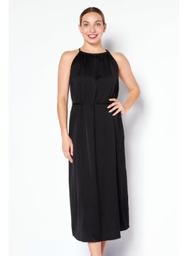 Buy Women Solid Midi Dress, Black in UAE