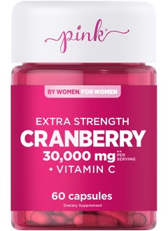 Buy Cranberry Pills for Women | 60 Veggie Capsules | Plus Vitamin C | Vegan, Non-GMO & Gluten Free Extract Supplement in UAE