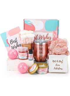 اشتري 11PC Scented Candles & Bath Bombs Set,Bubble Bath Set Gifts for Women,Relaxing Spa Gift Set for Women (pink rose) في السعودية