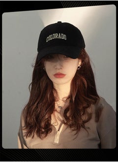 Buy Korean Version Versatile Women Breathable Baseball Cap Spring Summer Autumn Adjustable Sun Protection Peaked Cap Suitable for Daily Outdoor Sports Black in Saudi Arabia