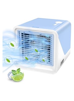 Buy COOLBABY Portable Air Conditioner Personal Cooling Fan Large Capacity Water TankQuiet Mini Conditioner Desktop Fan For Home Bedroom Travel and Office [Energy Rating A] BLUE in UAE