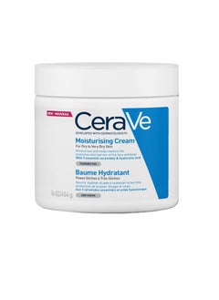 Buy CeraVe Moisturizing Cream 48H Body and Face Moisturizer for Dry to Very Dry Skin with Hyaluronic Acid and Ceramides Fragrance Free 16Oz, 454 g in Saudi Arabia