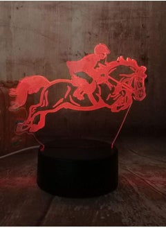 اشتري Equestrian Riding Horse 16 Color Change 3D Visual LED Multicolor Night Light Kids Touch USB Table Lamp Baby Sleeping Decor Sports Lamps في الامارات