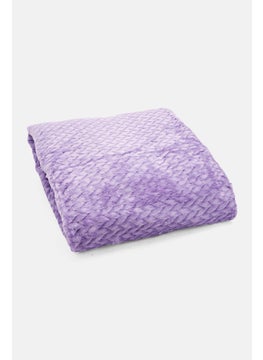 Buy Single Premium Quality Jacquard Blanket 150 x 200 cm, Purple in UAE