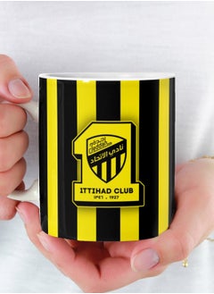 Buy Al Ittihad Club Mug, a ceramic mug for tea and coffee with a handle 11Oz in Saudi Arabia