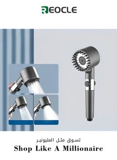 Buy Multifunctional Powerful Supercharged Hand Shower Bathroom Shower Filter Shower Head Spray Shower Head Grey in Saudi Arabia