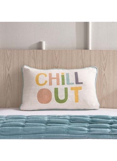 اشتري Playland Chill Out Cotton Printed Filled Cushion with Piping 50 x 30 cm في السعودية