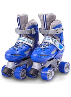 Buy Skates Shoes for Beginners Four-wheel Adjustable Skate Shoes with Built-In Adjusters Indoor Outdoor Fitness Skates Roller Boots for Boys & Girls in Saudi Arabia