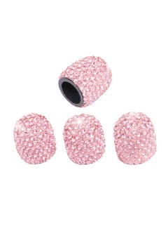 Buy 4-Piece Universal Rhinestone Wheel Valve Cap Cover in UAE