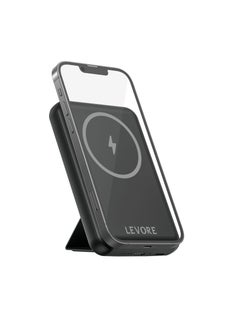 Buy Levore Wireless Magnetic PowerBank 5000mAh, Fast Charging USB-C PD20W, 15W - Black in UAE