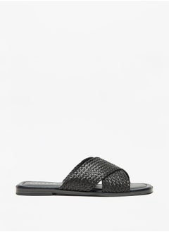 Buy Women's Weave Textured Cross Strap Sandals in UAE