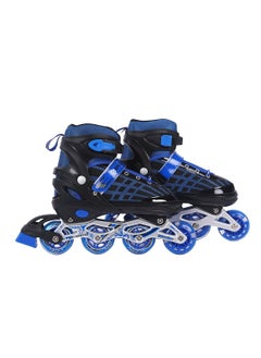 Buy EL1025 Inline Adjustable Skates Large Size 39 EUR (UK 5.5) - 43 EUR (UK 9) for 12 Years and Above | Aluminium Chassis and 70 mm PU Wheels | Front Wheel Flash, ABEC 7 Bearing in Saudi Arabia