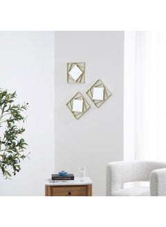 اشتري Callisto Set of 3 Decorative Square Plastic mirror 25x2x25cm- Champagne Gold في الامارات