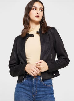 Buy Zip Through Pu Jacket in UAE