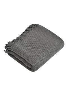 Buy Casual Knitted Solid Color Soft Blanket Polyester Dark Grey 125x150centimeter in Saudi Arabia