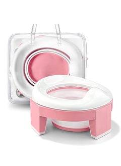 Buy Portable Potty Training Seat for Toddler Kids - Foldable Training Toilet for Travel with Travel Bag and Storage Bag, Potty Training Toilet for Outdoor and Indoor Easy to Clean(Pink) in UAE