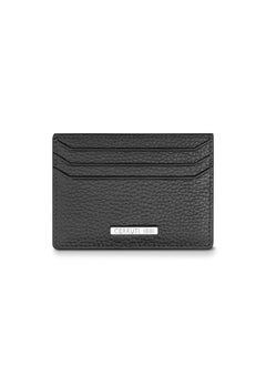 Buy Cannes Black Minimalist Genuine Leather Card Case For Men With 3 Card Slots 105 MM- CEPU06857M-BLK in UAE