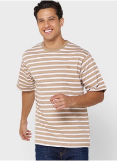 Buy Striped Crew Neck T-Shirt in UAE