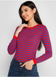 Buy Striped Knitted Sweater in UAE