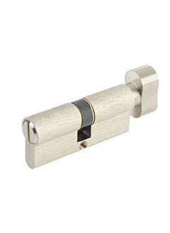 Buy Euro Profile Knob And Coin Turn Door Cylinder Satin Nickel 70mm in Saudi Arabia