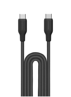 Buy Momax Flow 100W USB-C to USB-C 2m Braided Cable, Fast Charging, and Data Transfer, Black in Saudi Arabia