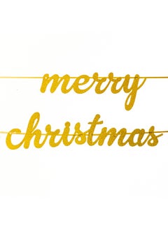 Buy Pack of 1 Gold Merry Christmas Banner in UAE