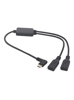 اشتري Keendex Kx2340 Type C 3.1 Male USB to Type-C Female Splitter, 20 cm - Black في مصر