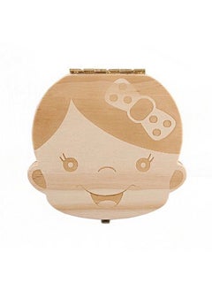 اشتري Cute Personality Baby Teeth Box Save Wooden Boxes Deciduous Souvenir Box (Girl) في الامارات