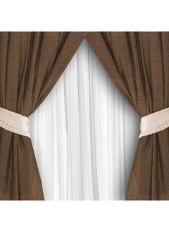 Buy Curtains House Plaza Semi Leather Soft Velour Fabric Steel Grommets For Living Rooms 1 Piece-140 x 280 cm in Egypt