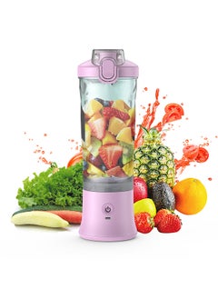 اشتري Portable Personal Blender for Shakes and Smoothies 600ml Fruit Juicer with 6 Blades 150W Power 2 Modes Built-in Battery Waterproof Fruit   Mixer for Home Office Travel Sports Camping في الامارات