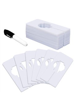 اشتري 24 Pack 1, Wardrobe partition Board White Rectangular Clothing Hanger Dividers with a Bonus Marker, Writable & Reusable for Sorting Clothes Size, Color في الامارات