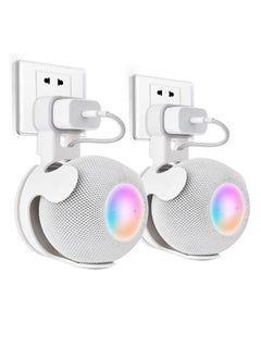 Buy Wall Mount Bracket for Apple Homecoming Smart Speaker Hidden Cable Management Design Space Saving No Drilling Required Perfect Homepod Mini Speaker Accessory (White 2 Pack) in UAE