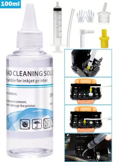 Buy 100ml Printhead Cleaning Kit Printer Cleaner Solution with Nozzles Works for Epson HP Brother Canon Inkjet Printer Head Cleaning Liquid in Saudi Arabia