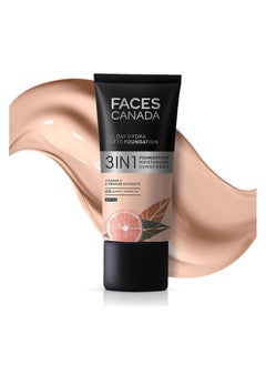 Buy FACESCANADA All Day Hydra Matte Foundation|3-In-1 Foundation + Moisturizer Cream + Spf 30|24 Hr Aloe Hydration&Vitamin C Rose Ivory 011|25Ml,Pack Of 1 in UAE